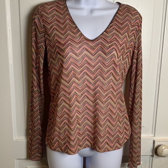 Sigrid Olsen Sport Zigzag Pattern Top Size M - Picture 5 of 11